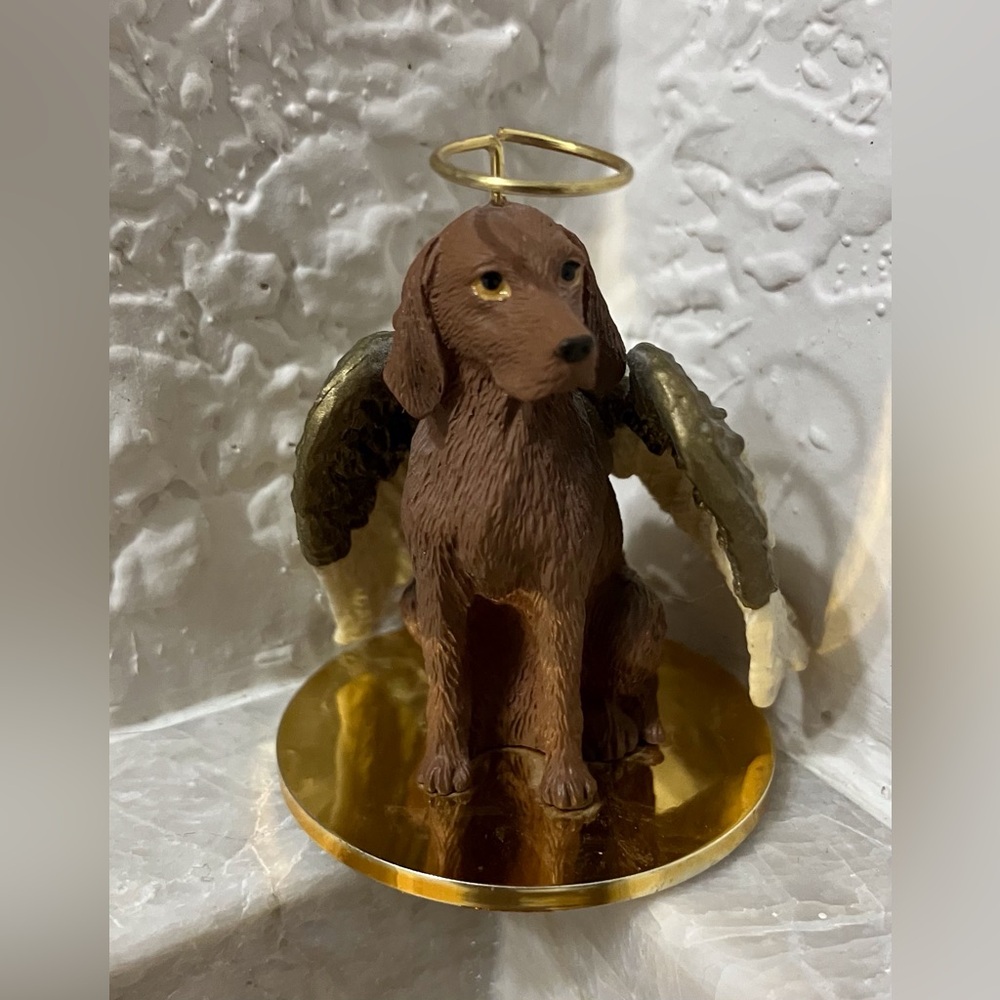 Brown Dog Retriever Angel Tiny Ones Figurine Conversation Concepts